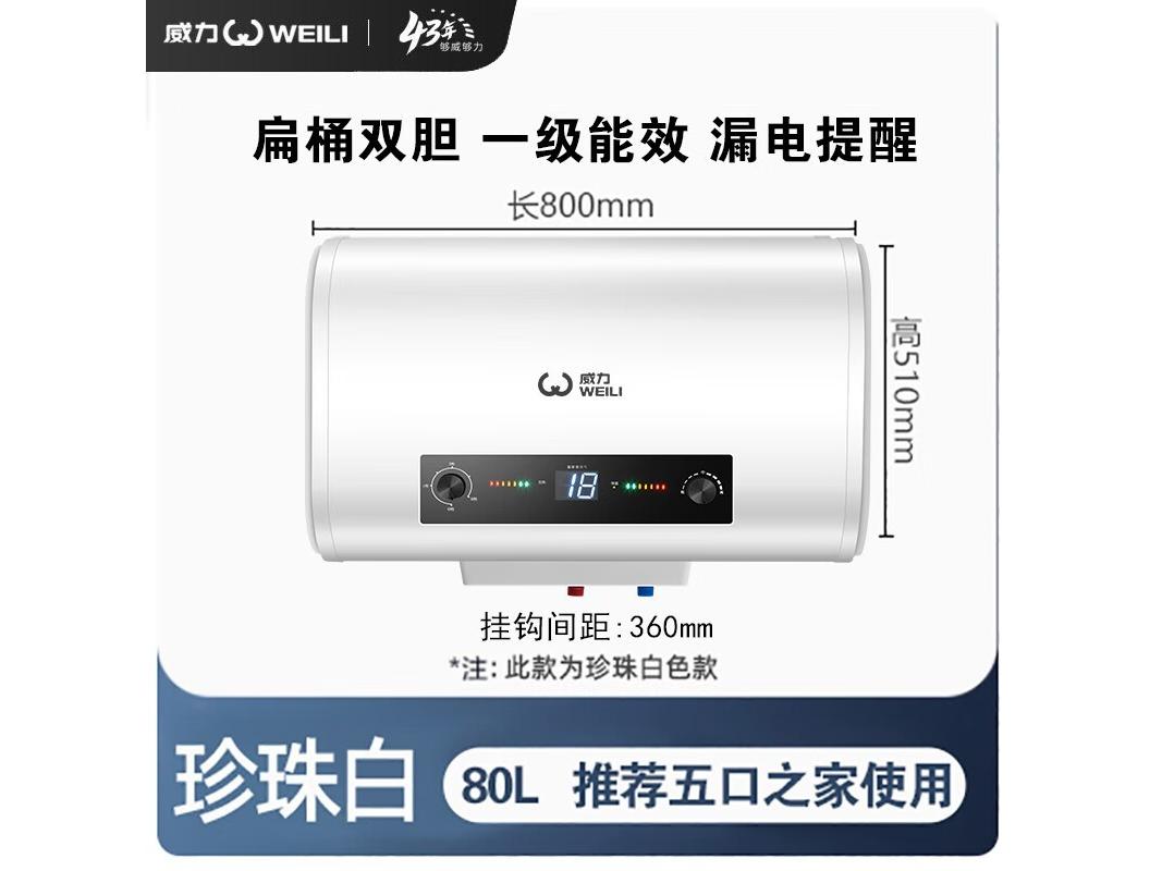 weili（威力） WL201 80升扁桶内置双防数显+上门安装